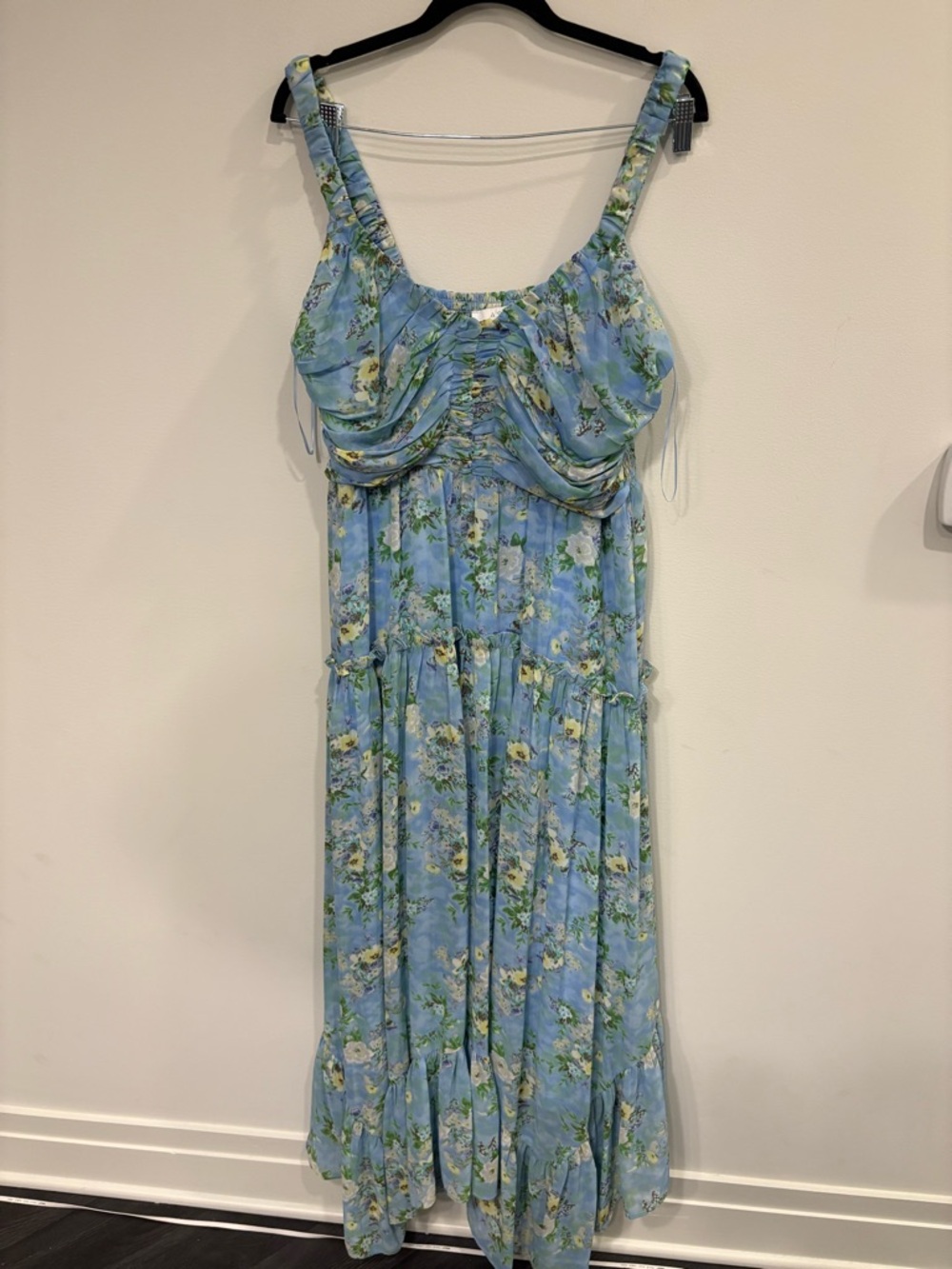 ASTR Light Blue Floral Sleeveless Maxi Dress xl - Picture 3 of 16